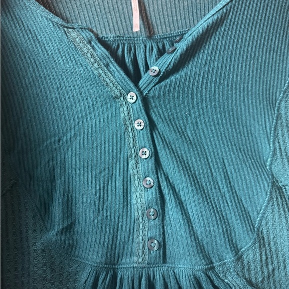 Free People Blue Relaxed Buttoned Blouse - Picture 4 of 4